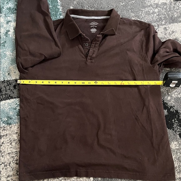 Classic Brown Long Sleeve Polo Shirt - Picture 6 of 6